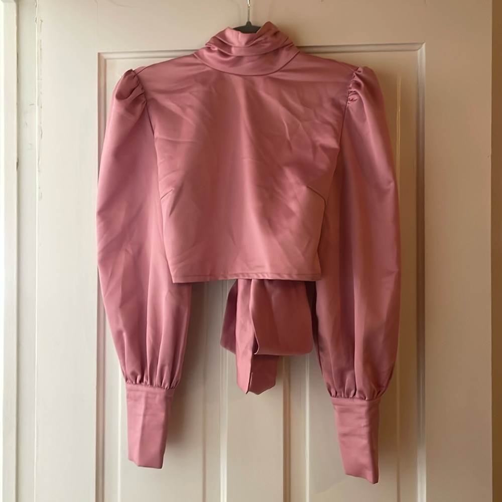 nasty gal pink open back top